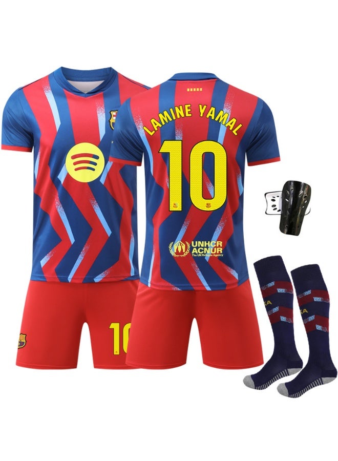 Barcelona 2025-2026 season Barcelona #10 LAMINE YAMAL football jersey shorts socks protective gear set children's size and adult size gifts for fans and friends - Image 1