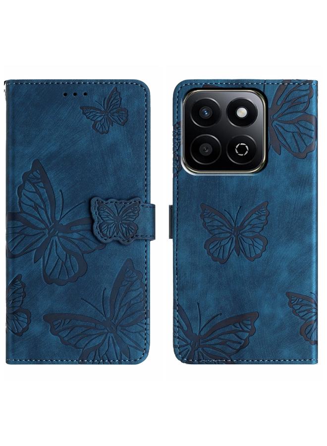 S-TOP Case For Honor X7C 4G / 200 Smart Skin-feel Embossed Butterfly Leather Phone Case - Image 1
