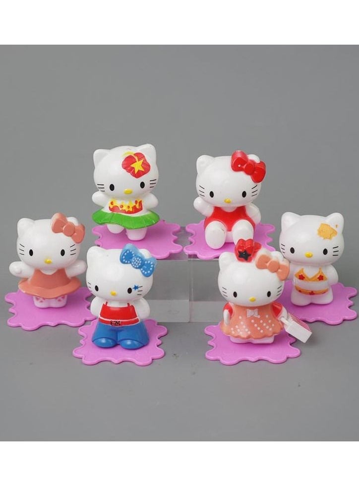 Sanrio لعبة مجسمة صغيرة أنيقة مكونة من 6 قطع من الرسوم المتحركة HelloKitty  - Image 1