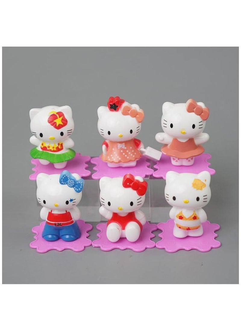 Sanrio لعبة مجسمة صغيرة أنيقة مكونة من 6 قطع من الرسوم المتحركة HelloKitty  - Image 2