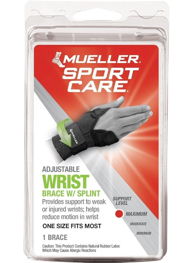 Mueller Wrist Brace With Removable Splint | For Carpal Tunnel Support, Adjustable Compression, Breathable Fabric | One Size Fits Most, Black - Image 4