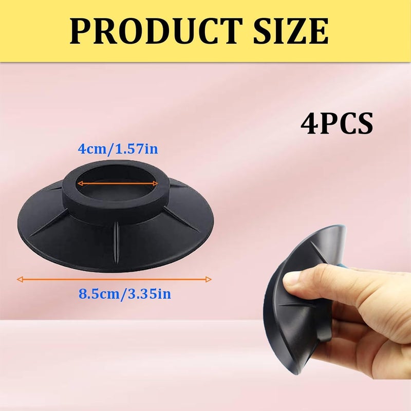 Fadbuds Pack of 4 Vibration Damper Washing Machine, Universal Anti-Vibration Mat, Washing Machine, Non-Slip Foot Pads, Vibration Damper Non-Slip Vibration Damper for Washing Machines and Dryers (Black) - Image 3