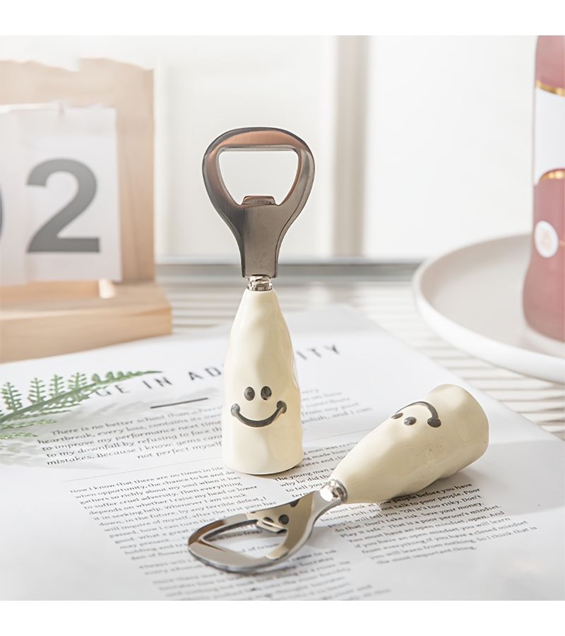 White Stainless Steel Corkscrew Ergonomic Bottle Opener For Beer Wine Bar Kitchen - Image 5