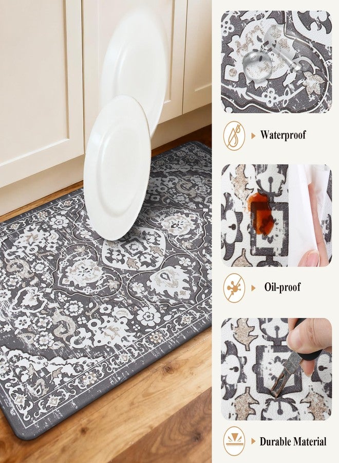 Ileading Kitchen Anti Fatigue Mat Set of 2 Cushioned Kitchen Mats for Standing Non Slip Waterproof Kitchen Floor Mat Boho Kitchen Rugs and Mats for Kitchen Sink Laundry 17/ x47/ +17/ x28/ - Image 5