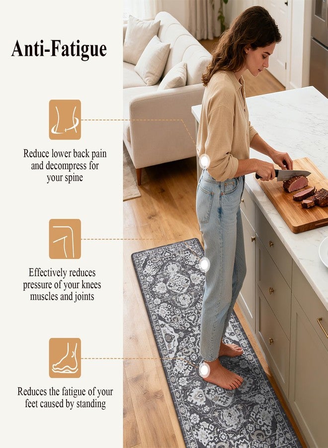 Ileading Kitchen Anti Fatigue Mat Set of 2 Cushioned Kitchen Mats for Standing Non Slip Waterproof Kitchen Floor Mat Boho Kitchen Rugs and Mats for Kitchen Sink Laundry 17/ x47/ +17/ x28/ - Image 3