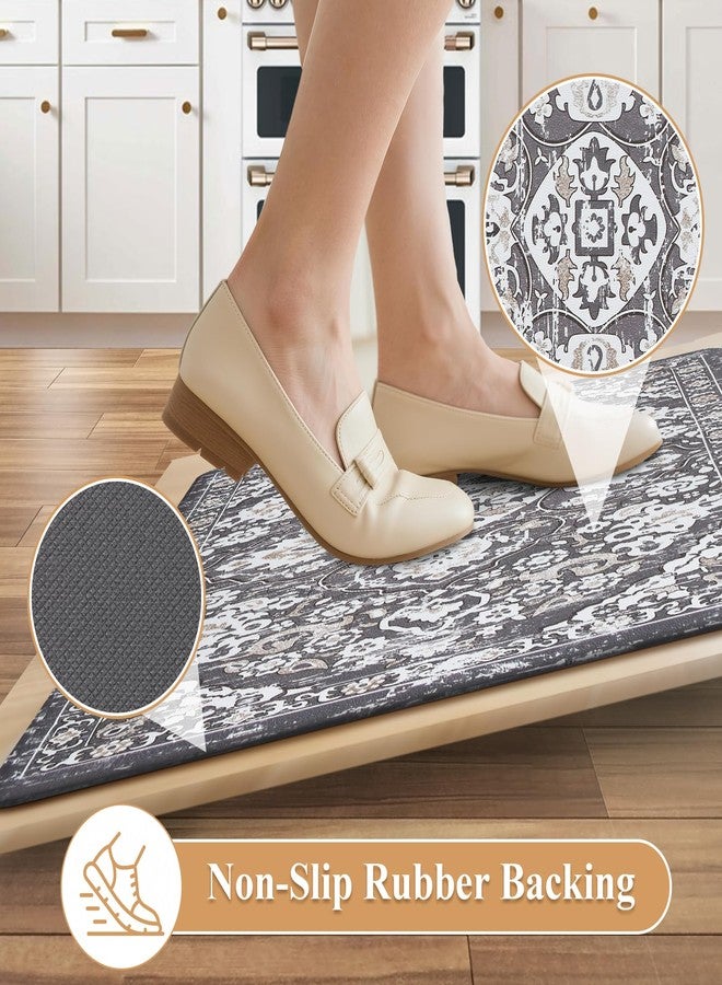 Ileading Kitchen Anti Fatigue Mat Set of 2 Cushioned Kitchen Mats for Standing Non Slip Waterproof Kitchen Floor Mat Boho Kitchen Rugs and Mats for Kitchen Sink Laundry 17/ x47/ +17/ x28/ - Image 4