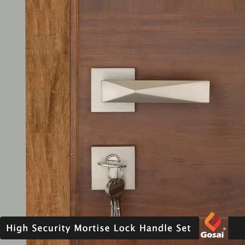 GOSAI High-Security Mortise Door Lock Set with Elegant Handle – Includes 3 Computerized Keys for Home, Hotel & Bedroom Doors (Matt Finish) - Image 5