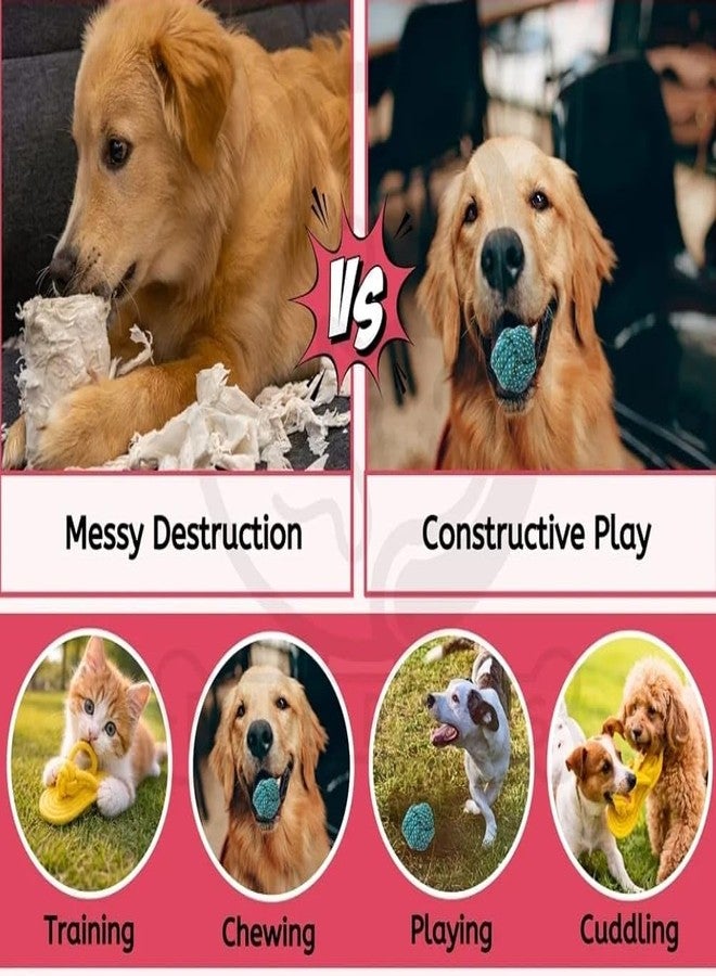 Little Pumpkin Durable Cotton Rope Dog Toys for Aggressive Chewers Interactive Rope Ball and Slipper Rope Combo for Teething Training Fetch and Tug Play - Image 2