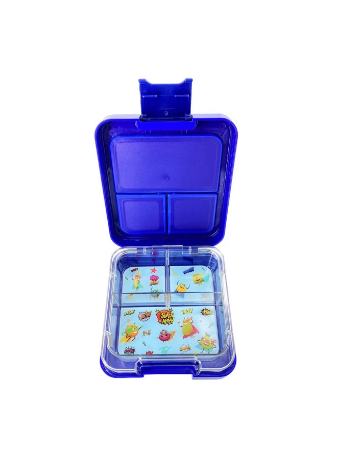 TINY WHEEL 3-Compartment Lightweight Mini Bento Lunch Box Blue 4 x 0.3 x 14.5 cm 8100 - Image 2