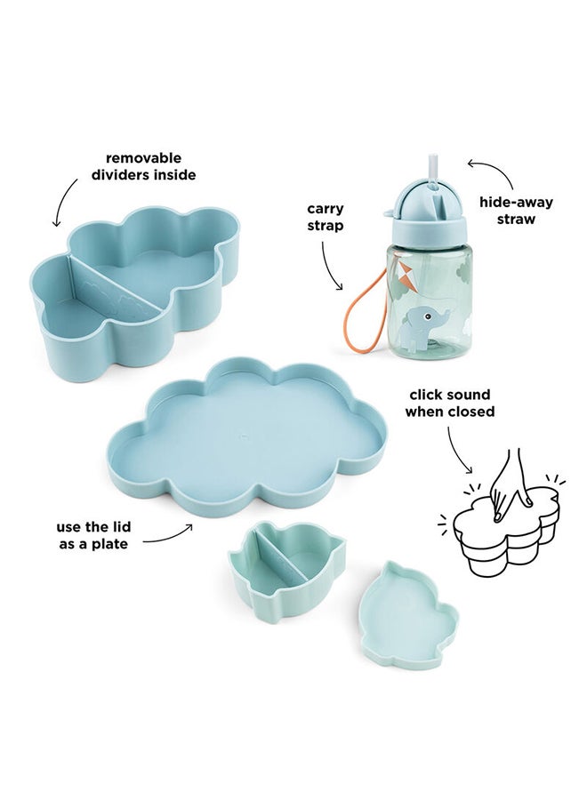 done by deer Lunch & Snack Box W/Straw Bottle Playground Blue - Kids Lunch Kit With Bottle - Image 2