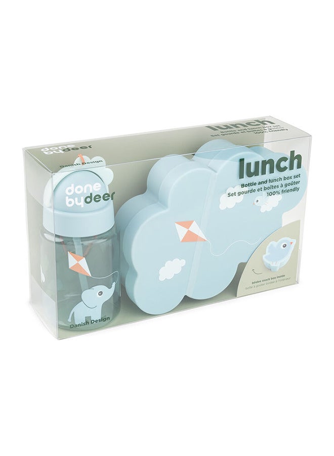done by deer Lunch & Snack Box W/Straw Bottle Playground Blue - Kids Lunch Kit With Bottle - Image 3