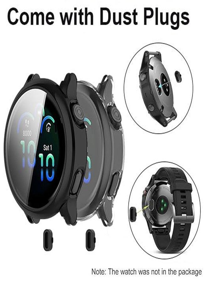 عبوتان من الجرابات المتوافقة مع ساعة Garmin Vivoactive 6، غطاء واقٍ رفيع مطلي بمادة TPU ناعمة عالية الجودة، مقاوم للخدش - Image 2