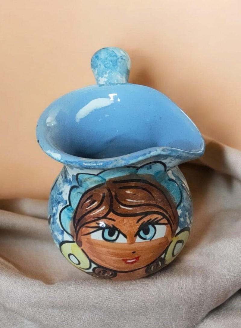 كلور زون بوتري كنكه من الفخار و الخزف امن في الميكروويف رسم يدوي  - Image 3