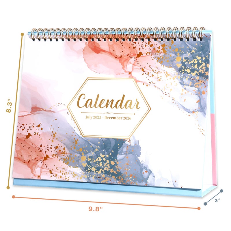 Coboll 2025-2026 Desk Calendar - 18 Months Desk Calendar 2025-2026, July 2025 - December 2026, 9.8'' x 8.3'', Standing Flip 2025-2026 Desktop Calendar, 2025-2026 Desk Calendar with 4 More Months Calendar - Image 5