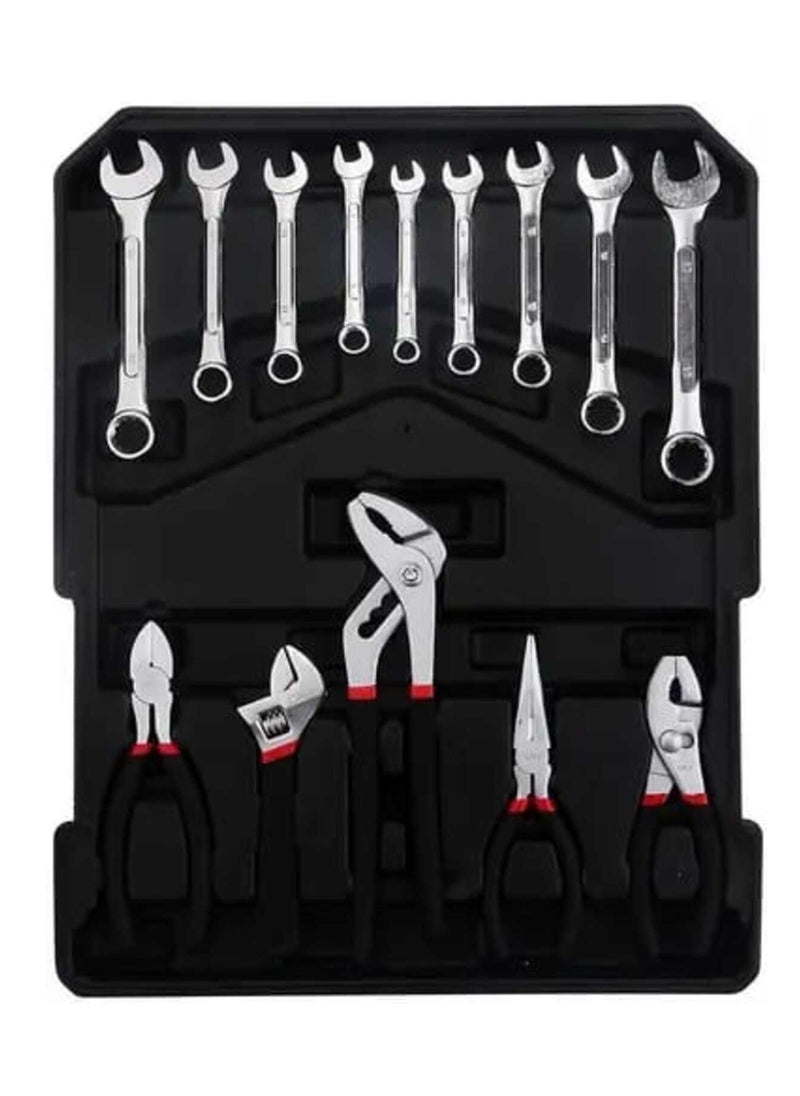 Multi-purpose 187pcs Portable Hand Tool Kit Trolley Case Mechanics Toolbox Set Complete Hand Tools Box Set