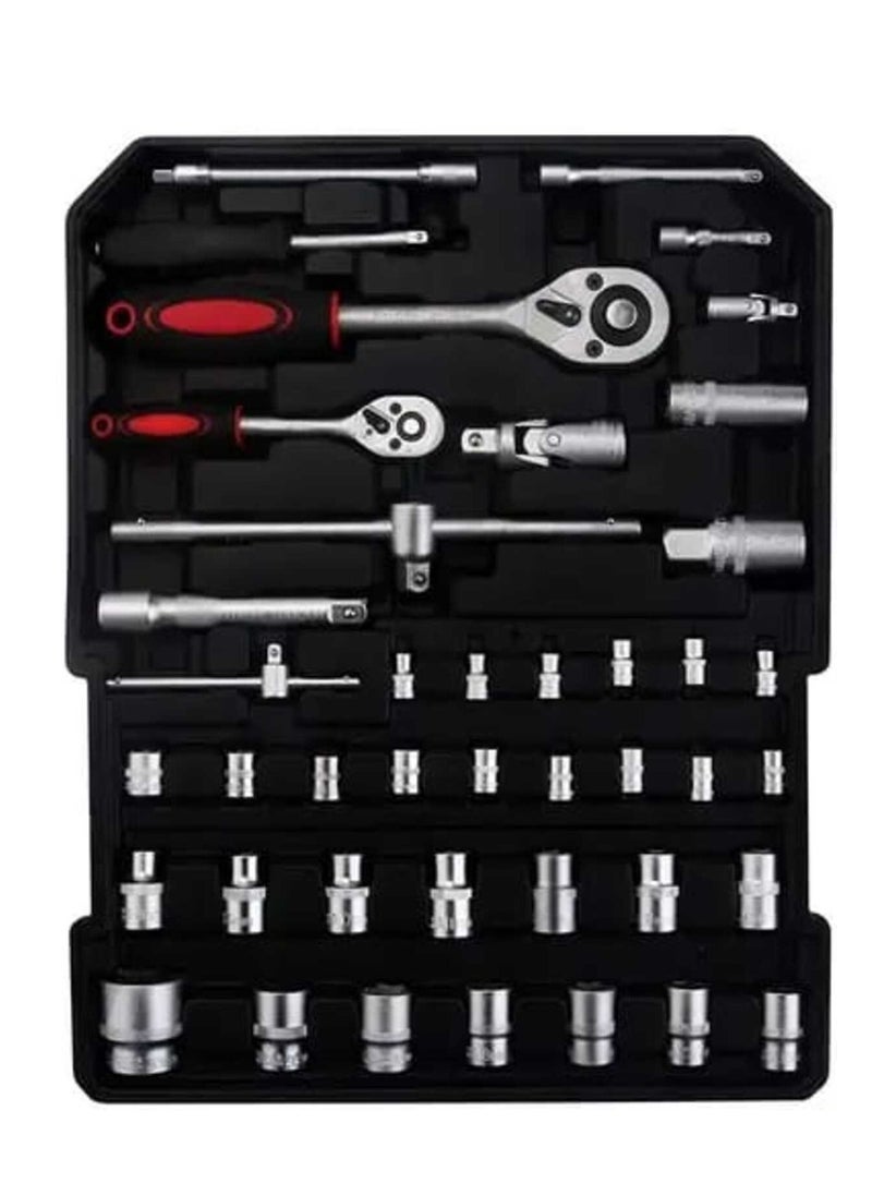 Multi-purpose 187pcs Portable Hand Tool Kit Trolley Case Mechanics Toolbox Set Complete Hand Tools Box Set