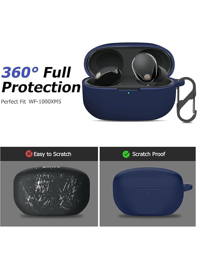 إيروريكس غطاء حماية من السيليكون لسماعات سوني Wf 1000Xm5 مع إضاءة أمامية LED باللونين الأسود والأزرق - Image 3