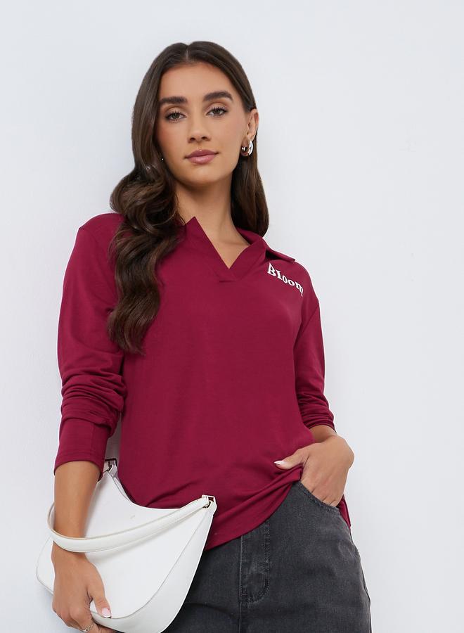 Styli Women Open Collar Regular Fit Polo T-Shirt - Image 3