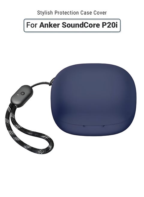 غطاء سيليكون لجهاز Anker SoundCore P20i/R50i - مصنوع من السيليكون الناعم، خفيف الوزن ومتين - تصميم أنيق، فتحات دقيقة، سهولة التركيب والإزالة - أزرق