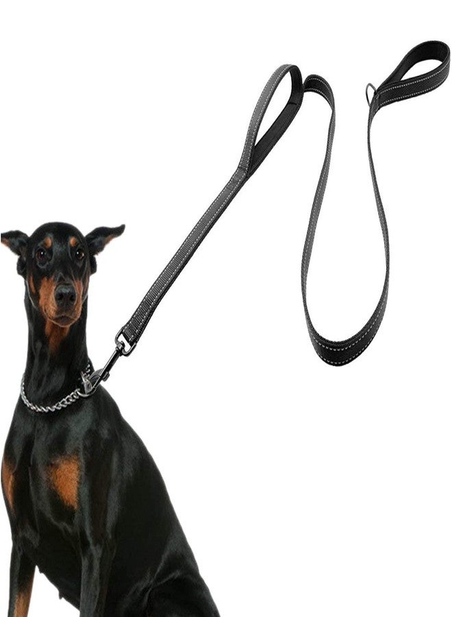 Eco Clean Dog Leash for Large Dogs, Traffic Padded 2 Handles for Extra Control, 6 FT Long with Reflective Stitch for Night Walking Black - Image 1
