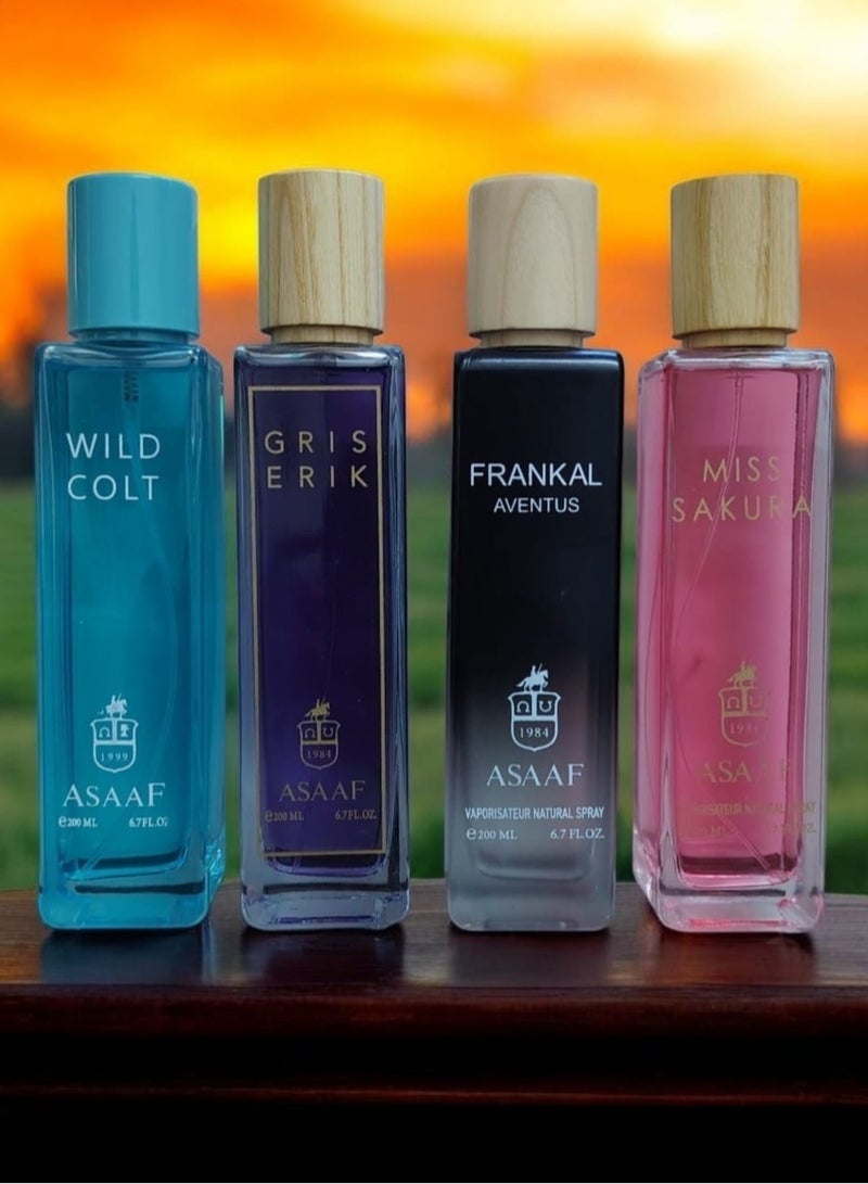 Asaaf Trend General Perfume Set 4 Pieces * 200ml Eau de Parfum - Image 1