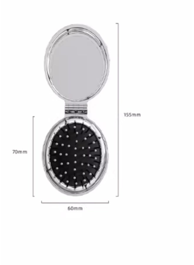Sliver- Foldable Mirrors, On-The-Go Design, Travel Brush, Ultrasoft IntelliFlex Bristles, Detangling Hairbrush, Built-In Mirror Handle, Wet & Dry - Image 4