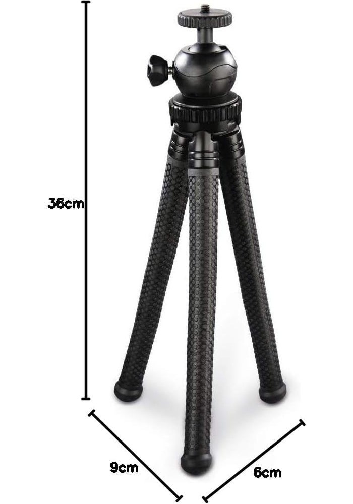Hama FlexPro Flexible Tripod 27 cm with Bendable Legs and Ball Head for Smartphone, GoPro & Camera - Black - Image 5