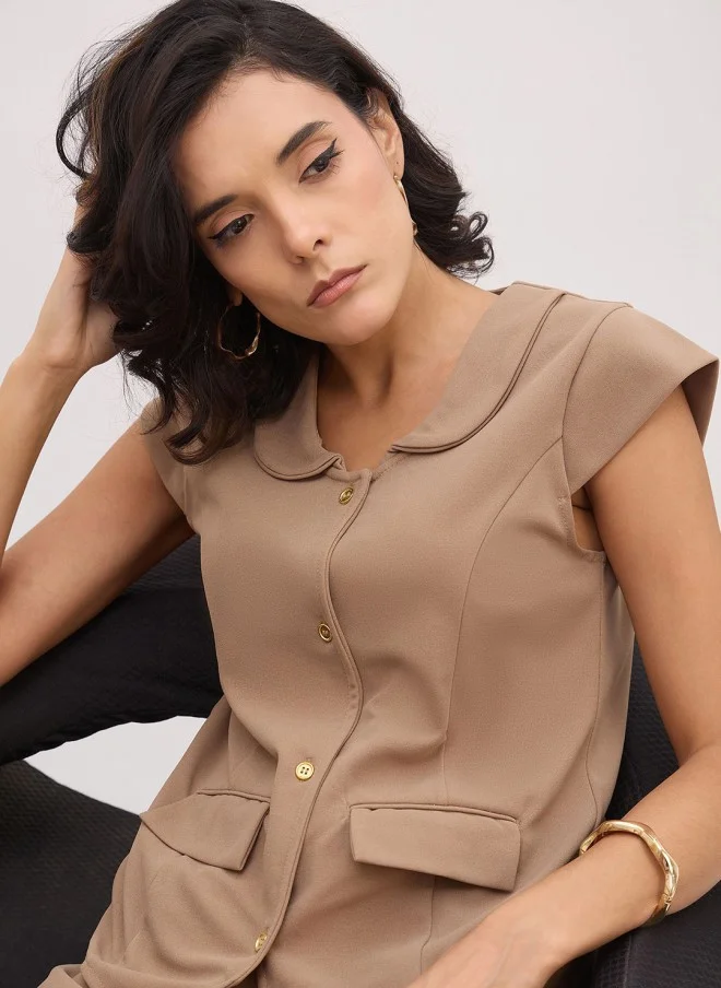 SASSAFRAS Brown Waistcoat And Trousers Co-Ords For Women