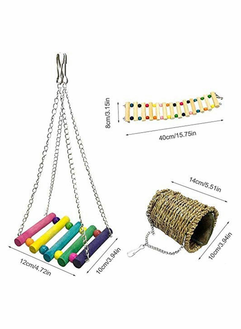 Excefore Pet Hammock Hamster Hanging Toy 3 Piece Set House Hanging Bed Cage Toys for Small Animal - Image 5