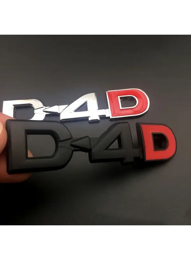 شعار سيارة D4D المعدني لأوريس كورولا ستارلت بلون أحمر فضي مع شعار ملصق زينة لوحة الترخيص وملصق صندوق الأمتعة، إكسسوار خارجي للسيارة، ديكور سيارة ذات لاصق طويل الأمد بدون بقايا عند الإزالة - Image 2