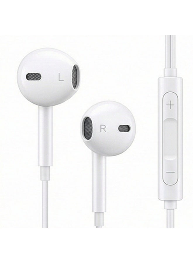 Wired Earphones with Mic and Volume Control - 3.5mm In-Ear Headphones with Immersive Stereo Bass & Noise Isolation - Compatible with iPhone 6s/SE, Samsung, Android, Laptop, PC (White) - Image 2