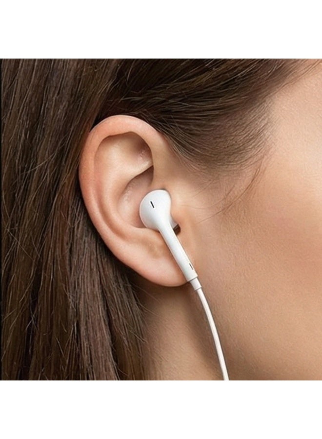 Wired Earphones with Mic and Volume Control - 3.5mm In-Ear Headphones with Immersive Stereo Bass & Noise Isolation - Compatible with iPhone 6s/SE, Samsung, Android, Laptop, PC (White) - Image 4