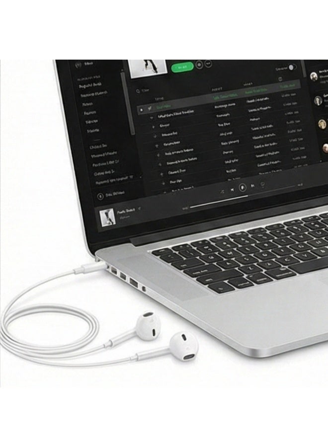 Wired Earphones with Mic and Volume Control - 3.5mm In-Ear Headphones with Immersive Stereo Bass & Noise Isolation - Compatible with iPhone 6s/SE, Samsung, Android, Laptop, PC (White) - Image 5