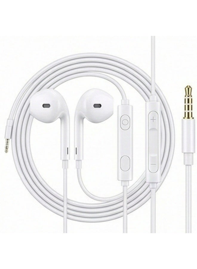 Wired Earphones with Mic and Volume Control - 3.5mm In-Ear Headphones with Immersive Stereo Bass & Noise Isolation - Compatible with iPhone 6s/SE, Samsung, Android, Laptop, PC (White) - Image 1