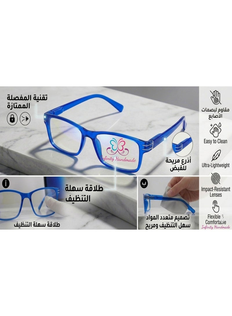 Reading Glasses  Men & WOMEN Presbyopia Glasses Spring Leg Business, Comes with a special eyeglasses box and a free cotton handkerchief, Exclusive from Seller INFINITYHANDMADE Only - Image 2