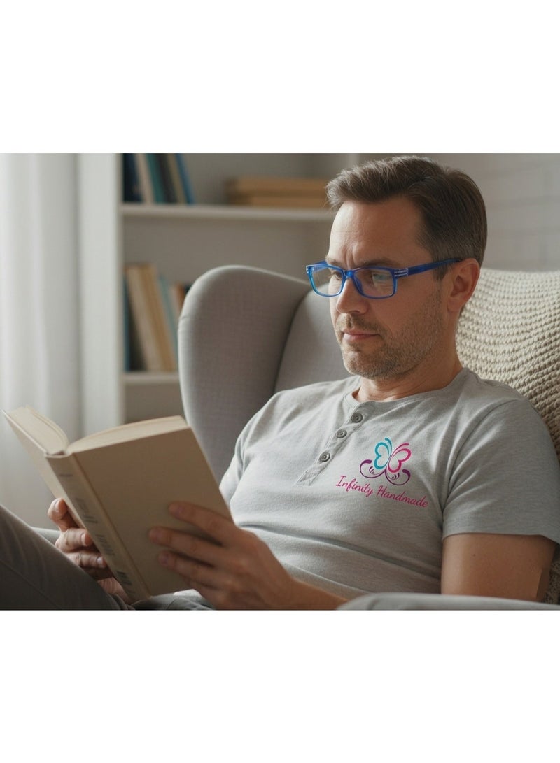 Reading Glasses  Men & WOMEN Presbyopia Glasses Spring Leg Business, Comes with a special eyeglasses box and a free cotton handkerchief, Exclusive from Seller INFINITYHANDMADE Only - Image 5