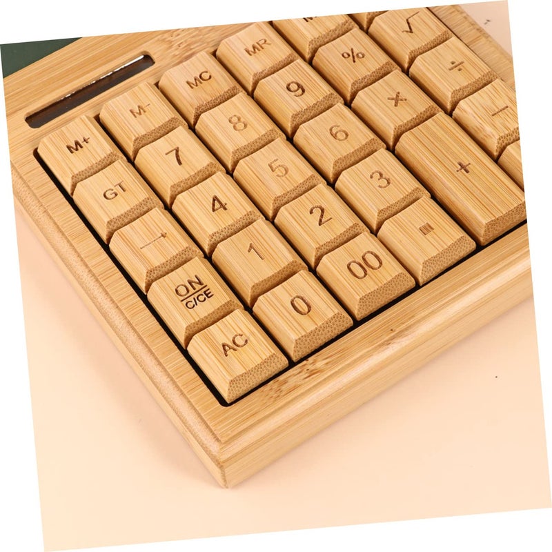 Retro Solar Calculator Light Brown 17 5x13cm Portable Desk Accessory LCD Display - Image 4