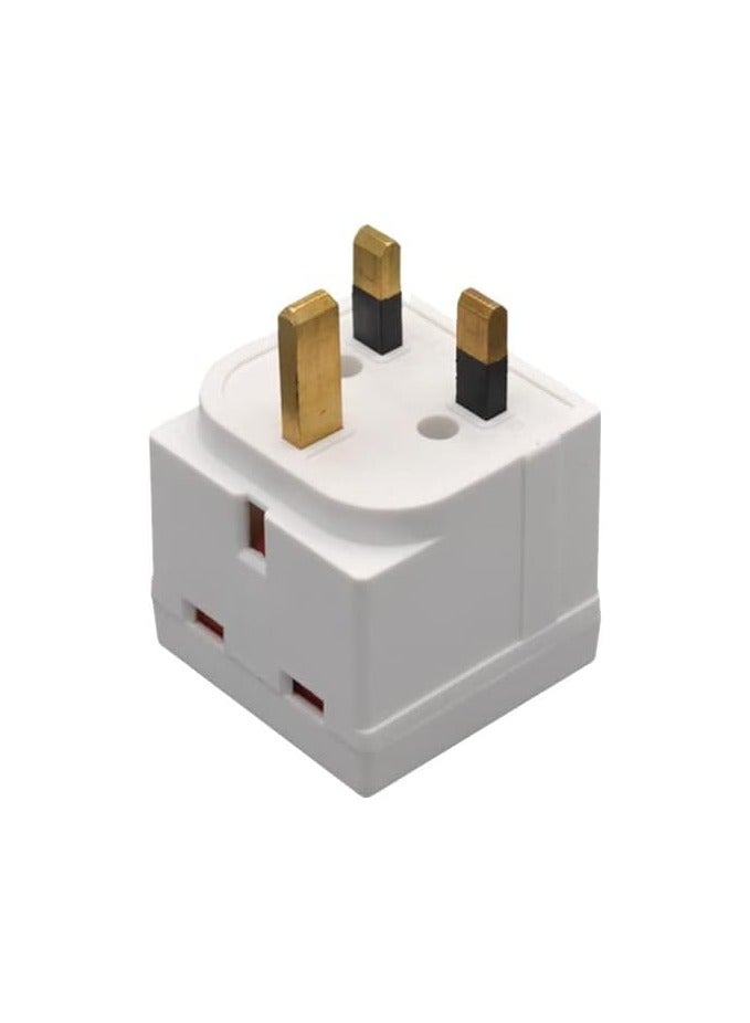 2 Way UK 3 Pin Plug Adaptor | Mains Power Multi Socket Extension | Extender Block Splitter | Wall Charger Adaptor Socket with 13A |2 Plug Power Extender - Image 3
