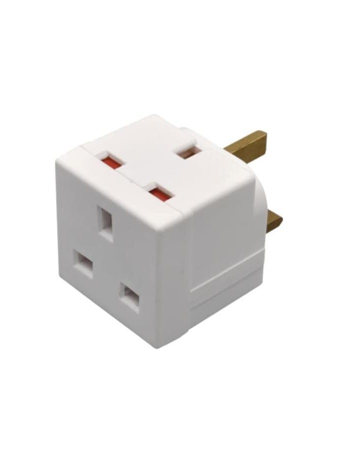 2 Way UK 3 Pin Plug Adaptor | Mains Power Multi Socket Extension | Extender Block Splitter | Wall Charger Adaptor Socket with 13A |2 Plug Power Extender - Image 5