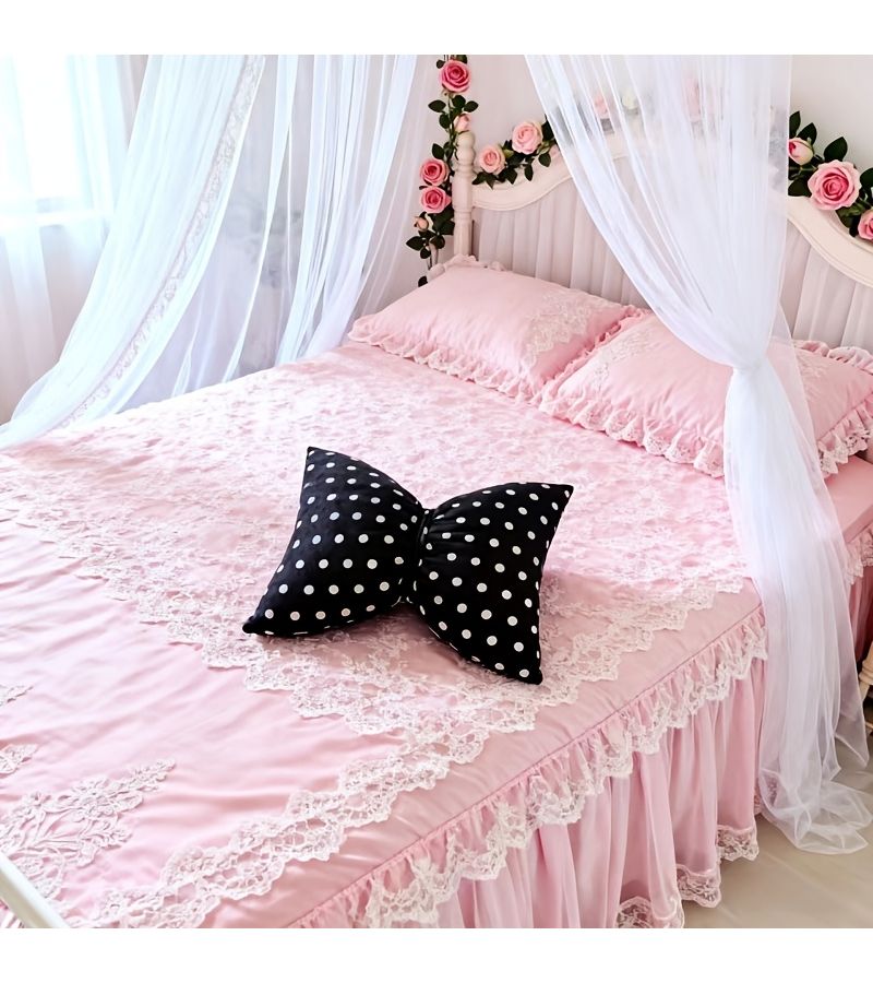 Contemporary Bowknot Bow Adorned Pillow Polka Dots Accent Suitable For Bed Sofa Car Machine Washable Fill Durable Stitched Cover Year Round Neutral Decoration - Image 5