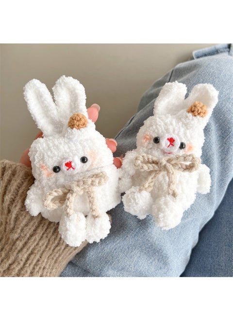 Airpods 4 Headphone Protective Case Cartoon Plush Doll For Apple1/2/3 Gen Pro Wireless Bluetooth Soft-Color:Plush Soft Shell-Bow White Rabbit-Model:Airpods 4 (protective Case)