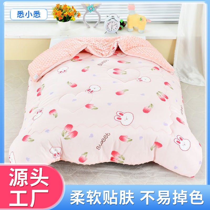 Baby Doudou Quilt Four Seasons Quilt Children'S Air Conditioning Quilt Newborn Velvet Comforting Quilt Kindergarten Milk Doudou Velvet - Image 3