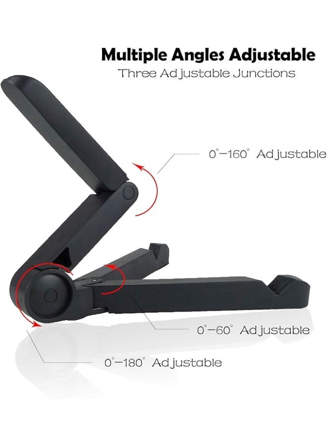 Terabyte Stand Adjustable Holder, Portable Fold-Up Phone Holder for Desk, Foldable Universal size Compatible with Phones, iPad, Mini, Galaxy Tab and Other Tablet PCs(4-13”)-Black - Image 3