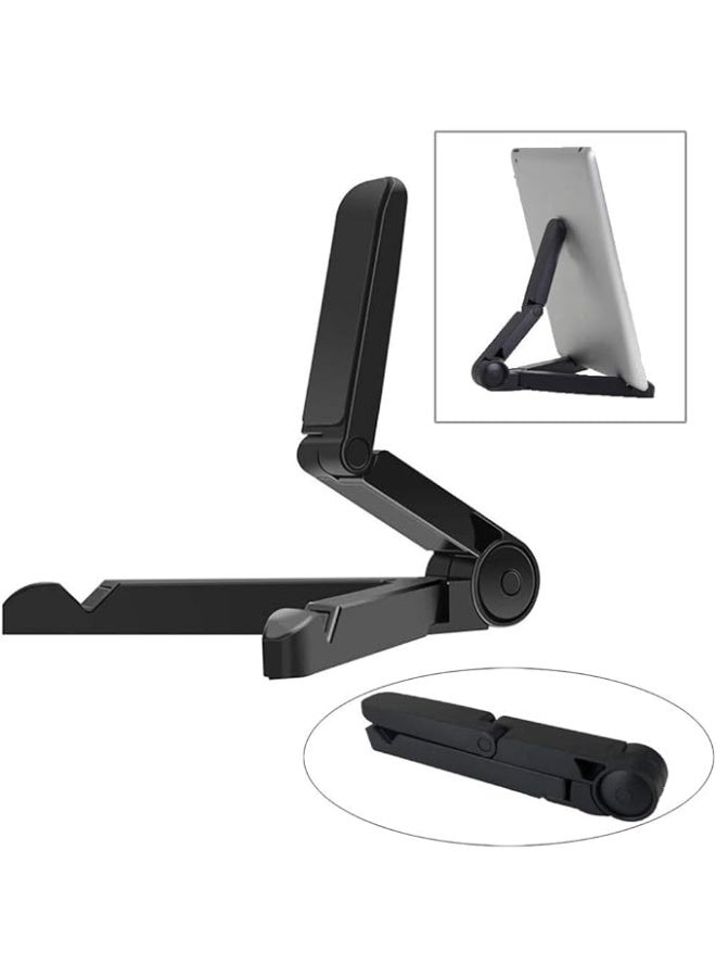 Terabyte Stand Adjustable Holder, Portable Fold-Up Phone Holder for Desk, Foldable Universal size Compatible with Phones, iPad, Mini, Galaxy Tab and Other Tablet PCs(4-13”)-Black - Image 2