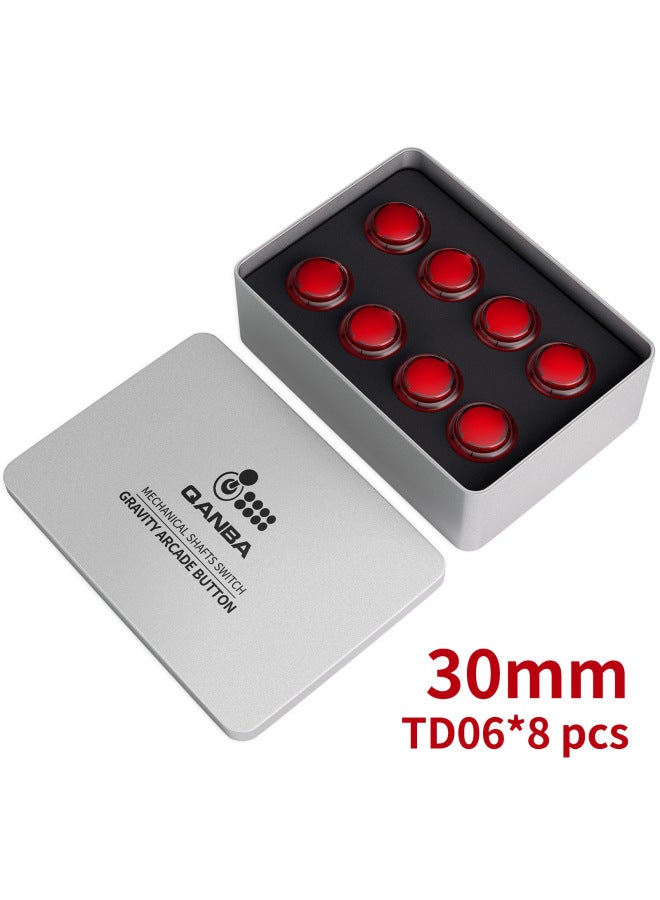 QANBA Boxing KT Gravity Adjustable Light, Medium And Heavy Three-gear Mechanical Shaft Fast Mute Arcade Button 30\24mm-Product Color:Td06 30mm Boxed  - Image 1
