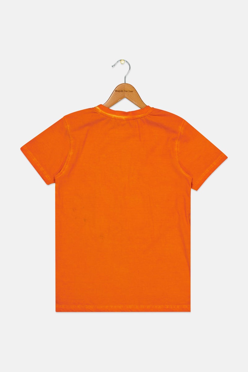 Hamleys Kids Boy Short Sleeve Graphic Print T-Shirt, Orange - Image 2