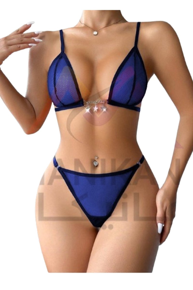 MANIKAN Women's Lingerie Set Sheer Two-Piece with Comfortable Thin Bra and Panties - Image 1