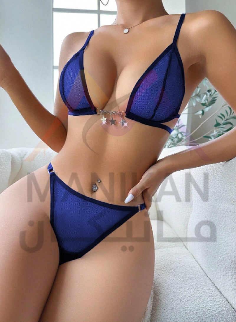 MANIKAN Women's Lingerie Set Sheer Two-Piece with Comfortable Thin Bra and Panties - Image 3