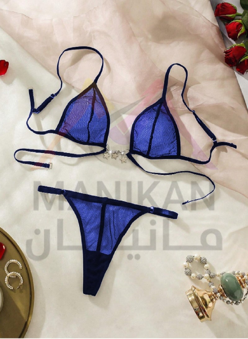 MANIKAN Women's Lingerie Set Sheer Two-Piece with Comfortable Thin Bra and Panties - Image 5