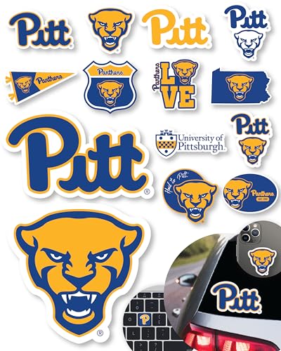 PartyKandy The Pitt Stickers for Gift Car Water Bottle Laptop and Phone for Football Fans and University Graduates Pittsburgh Panthers - Image 1